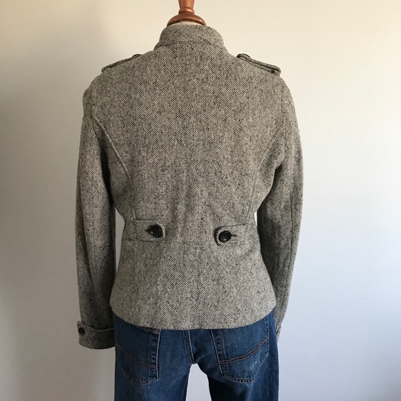 Gap - Grey Tweed Fitted Button up Jacket - Picture 3 of 10